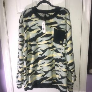 Adidas Men's Camouflage Long Sleeve Shirt - Green and Yellow